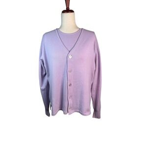 Rebecca Moses Cashmere Twin Set Womens S Purple Italy Luxury Cardigan Shell Top